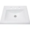 Nantucket Sinks Great Point 23" Ceramic Bathroom Sink, White, DI-2418-R8
