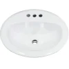Nantucket Sinks Great Point 20" Ceramic Bathroom Sink, White, DI2017-4