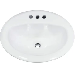 Nantucket Sinks Great Point 20" Ceramic Bathroom Sink, White, DI2017-4