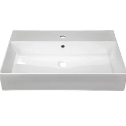 Nantucket Sinks Newport 28" x 18" Rectangle Wallmount Fireclay Bathroom Sink with Accessories, White, NS-NPCS28W