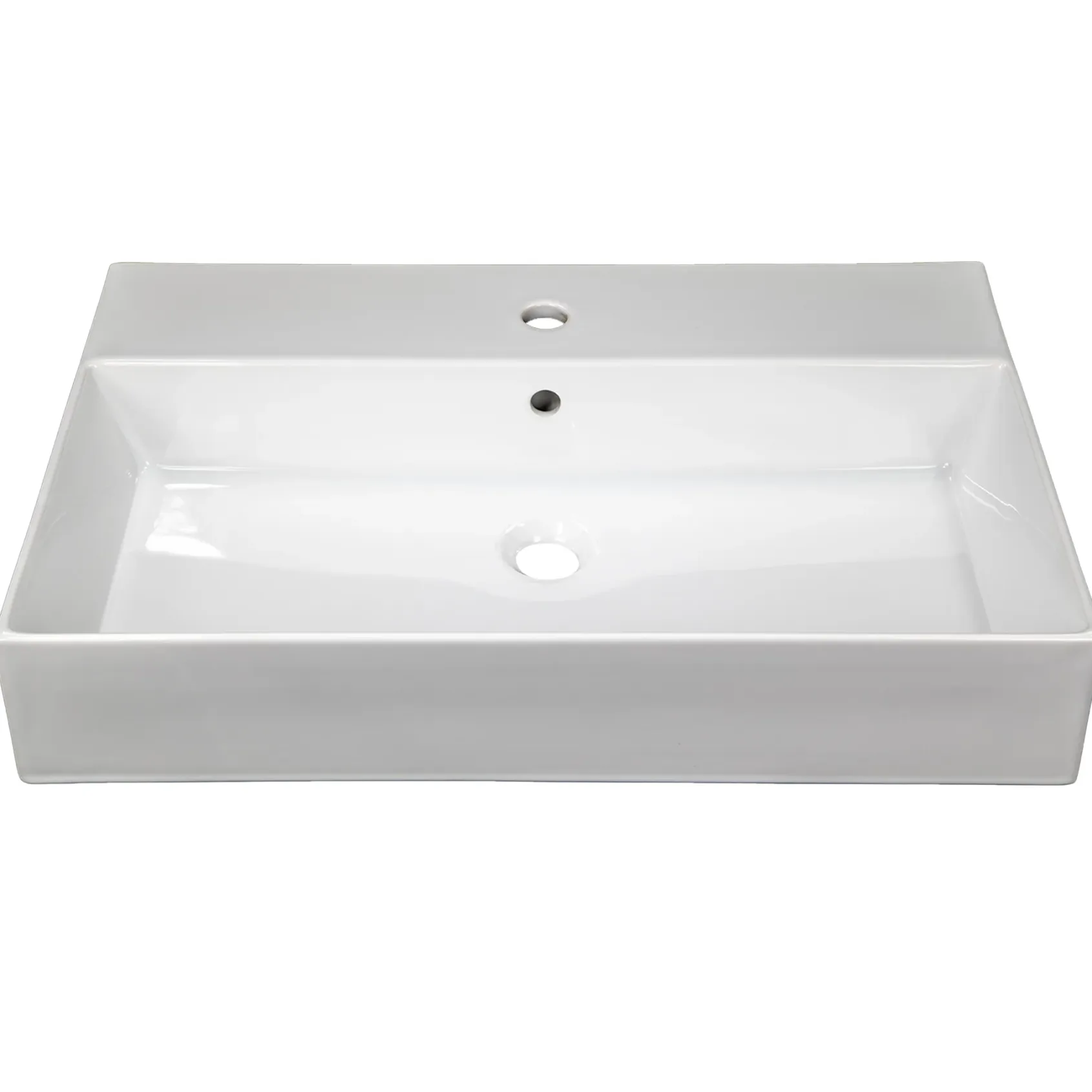 Nantucket Sinks Newport 28" x 18" Rectangle Wallmount Fireclay Bathroom Sink with Accessories, White, NS-NPCS28W