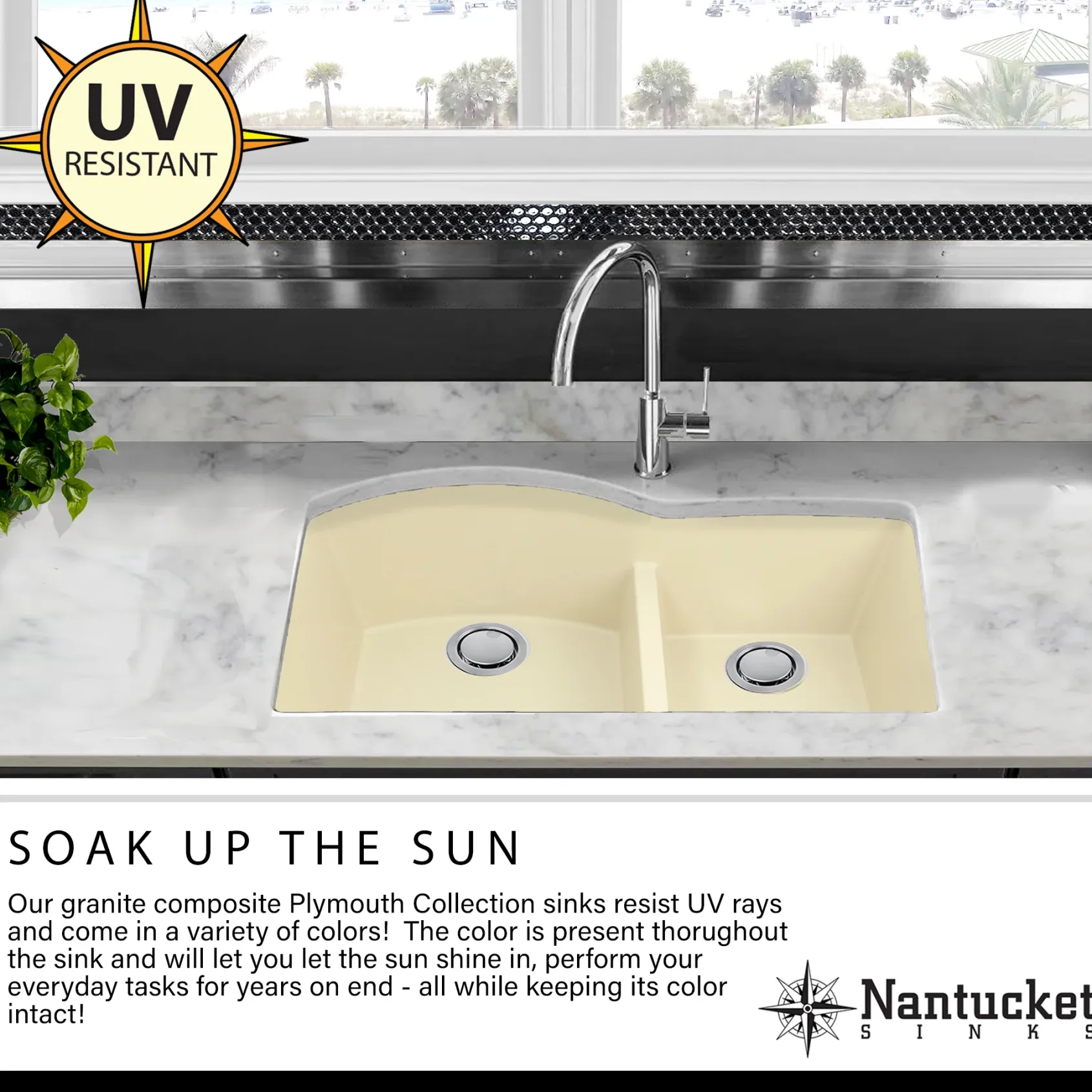 Nantucket Sinks Plymouth 33" Granite Composite Kitchen Sink, Brown, PR3322-DM-BR