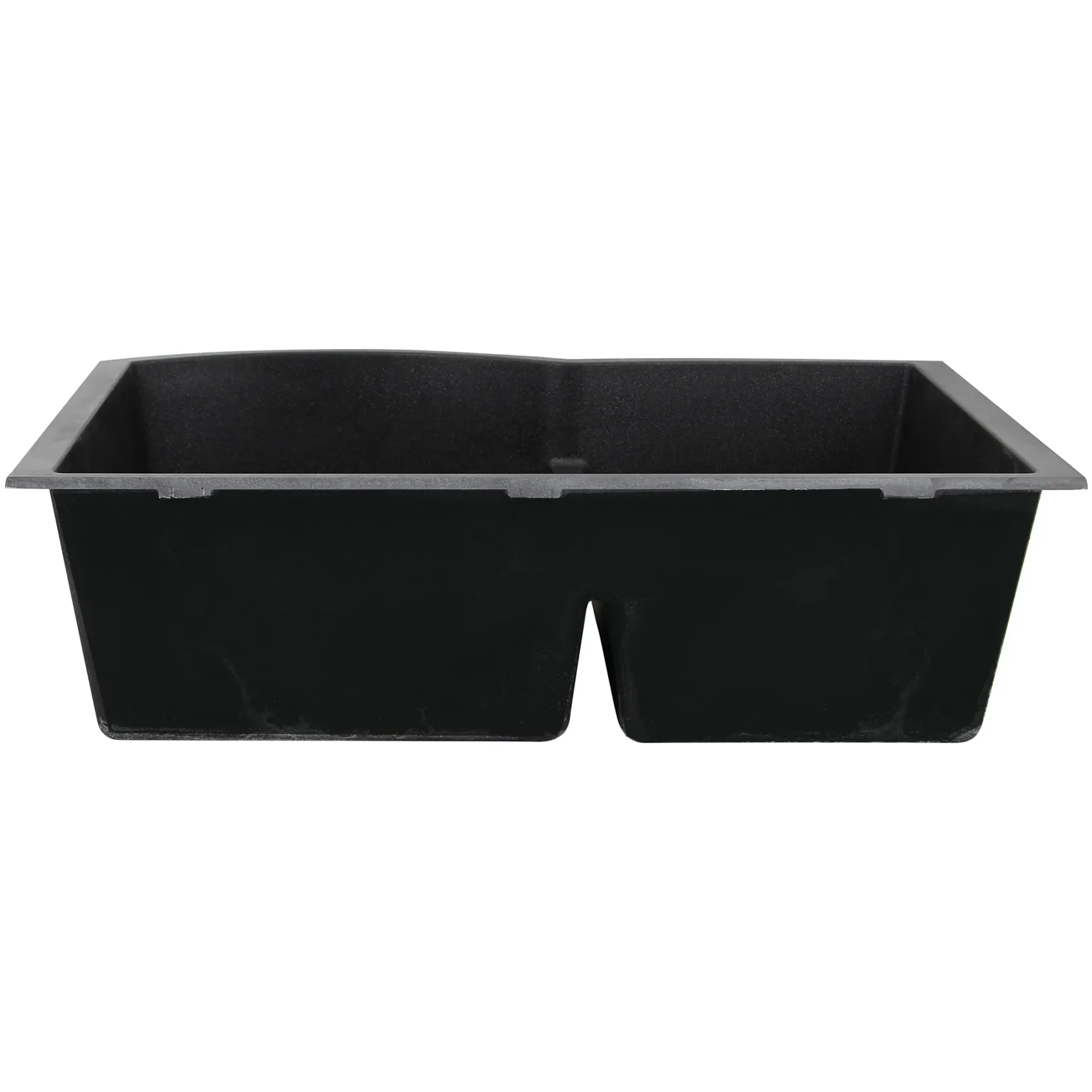 Nantucket Sinks Plymouth 33" Granite Composite Kitchen Sink, 60/40 Double Bowl, Black, PR6040-BL-UM
