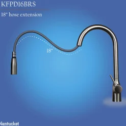 Nantucket Sinks Premium Kitchen 1.75 GPM Lever Stainless Steel Kitchen Faucet, Lever, KFPD16BRS
