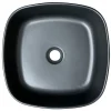 Nantucket Sinks Regatta 15.75" x 15.75" Square Fireclay Bathroom Vessel Sink with Accessories, Matte Black, RC4033MB