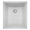 Nantucket Sinks Rockport 15" Rectangle Granite Composite Bar/Kitchen Sink with Accessories, White, PR1815-W