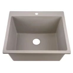Nantucket Sinks Rockport 25" Dual Mount Granite Composite Laundry Sink, Truffle, PR2522-DM-TR