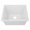 Nantucket Sinks Rockport 25" Dual Mount Granite Composite Laundry Sink, White, PR2522-DM-W