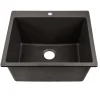 Nantucket Sinks Rockport 25" Dual Mount Granite Composite Laundry Sink, Black, PR2522-DM-BL