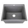 Nantucket Sinks Rockport 25" Dual Mount Granite Composite Laundry Sink, Titanium, PR2522-DM-TI