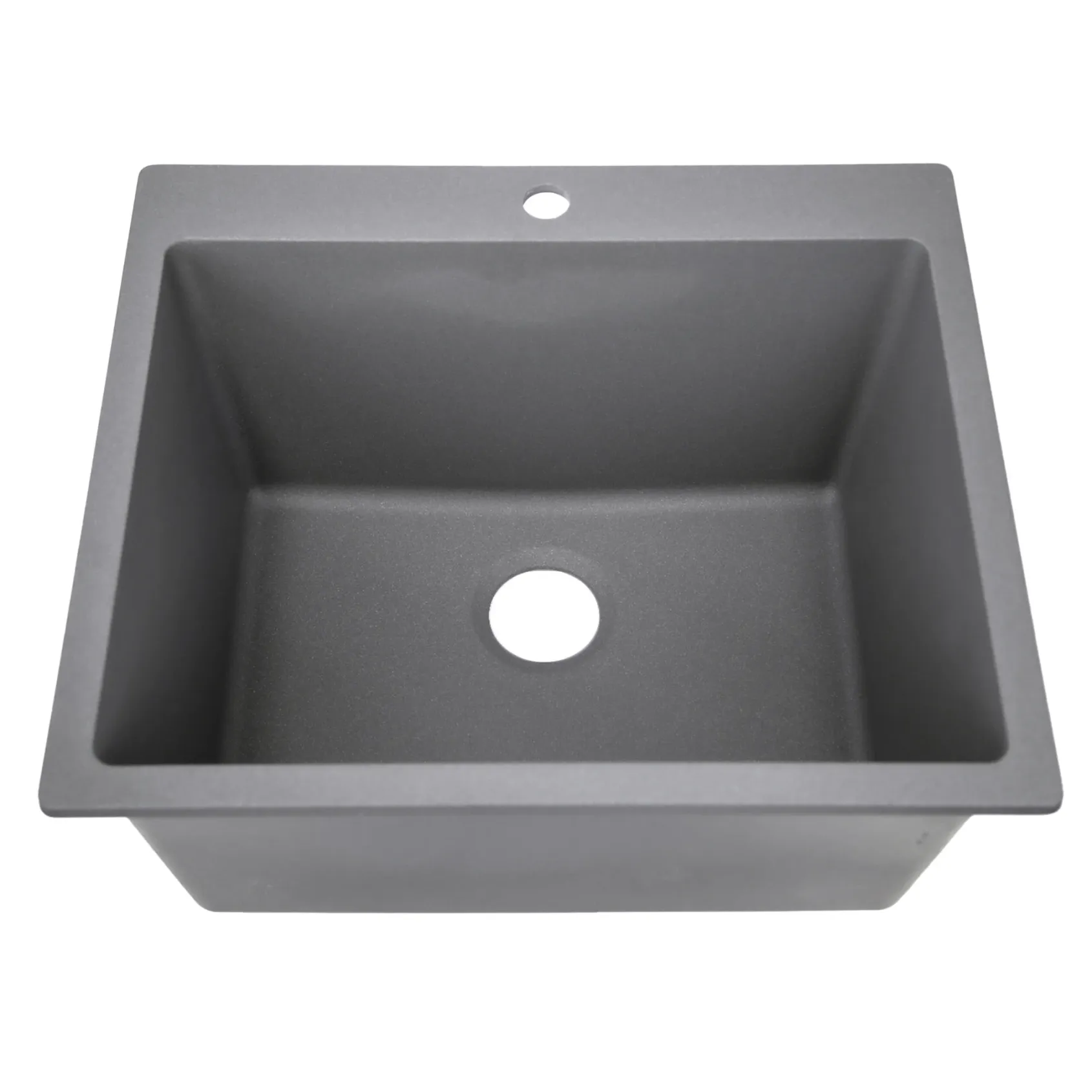 Nantucket Sinks Rockport 25" Dual Mount Granite Composite Laundry Sink, Titanium, PR2522-DM-TI