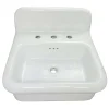 Nantucket Sinks Victorian 19.5" x 17.75" Irregular Wallmount Fireclay Bathroom Sink with Accessories, White/White, NS-VCDM20-WW
