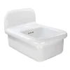 Nantucket Sinks Victorian 13.58" x 17.91" Irregular Wallmount Fireclay Bathroom Sink with Accessories, White/White, NS-VCDM14-WW
