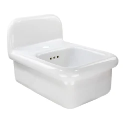 Nantucket Sinks Victorian 13.58" x 17.91" Irregular Wallmount Fireclay Bathroom Sink with Accessories, White/White, NS-VCDM14-WW