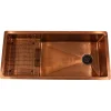Nantucket Sinks x Studio Dearborn Brightwork 39" Undermount Copper Kitchen Sink with Accessories, 16 Gauge, STEPPE3918-SMC