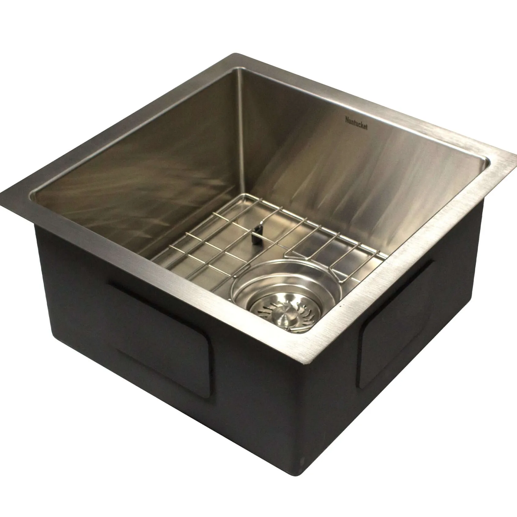 Nantucket Sinks All Weather 15" Undermount 316 Marine Grade Stainless Steel Kitchen Sink with Accessories, 16 Gauge, AW1515-16