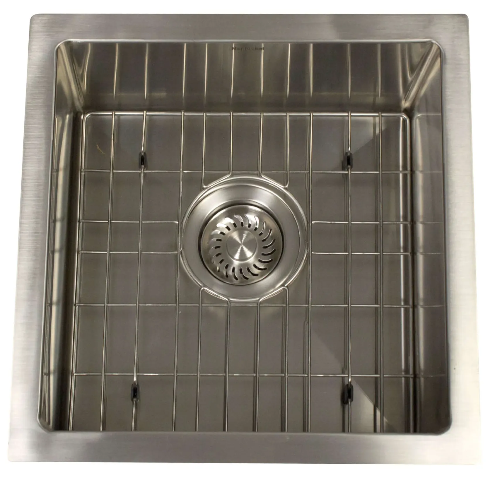 Nantucket Sinks All Weather 15" Undermount 316 Marine Grade Stainless Steel Kitchen Sink with Accessories, 16 Gauge, AW1515-16