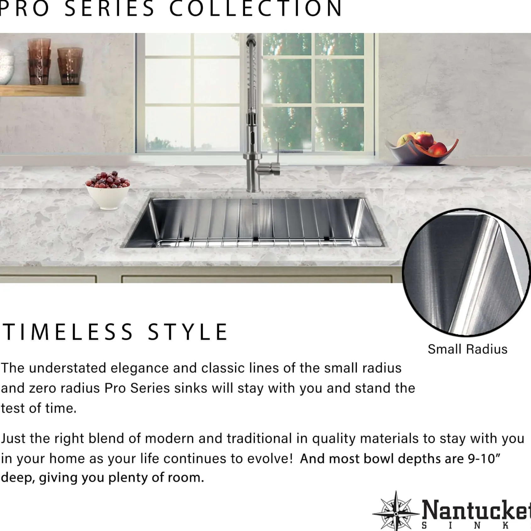 Nantucket Sinks All Weather 15" Undermount 316 Marine Grade Stainless Steel Kitchen Sink with Accessories, 16 Gauge, AW1515-16