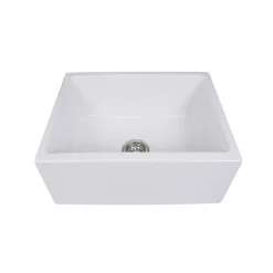 Nantucket Sinks Cape 24" Fireclay Farmhouse Sink, White, Hyannis-24
