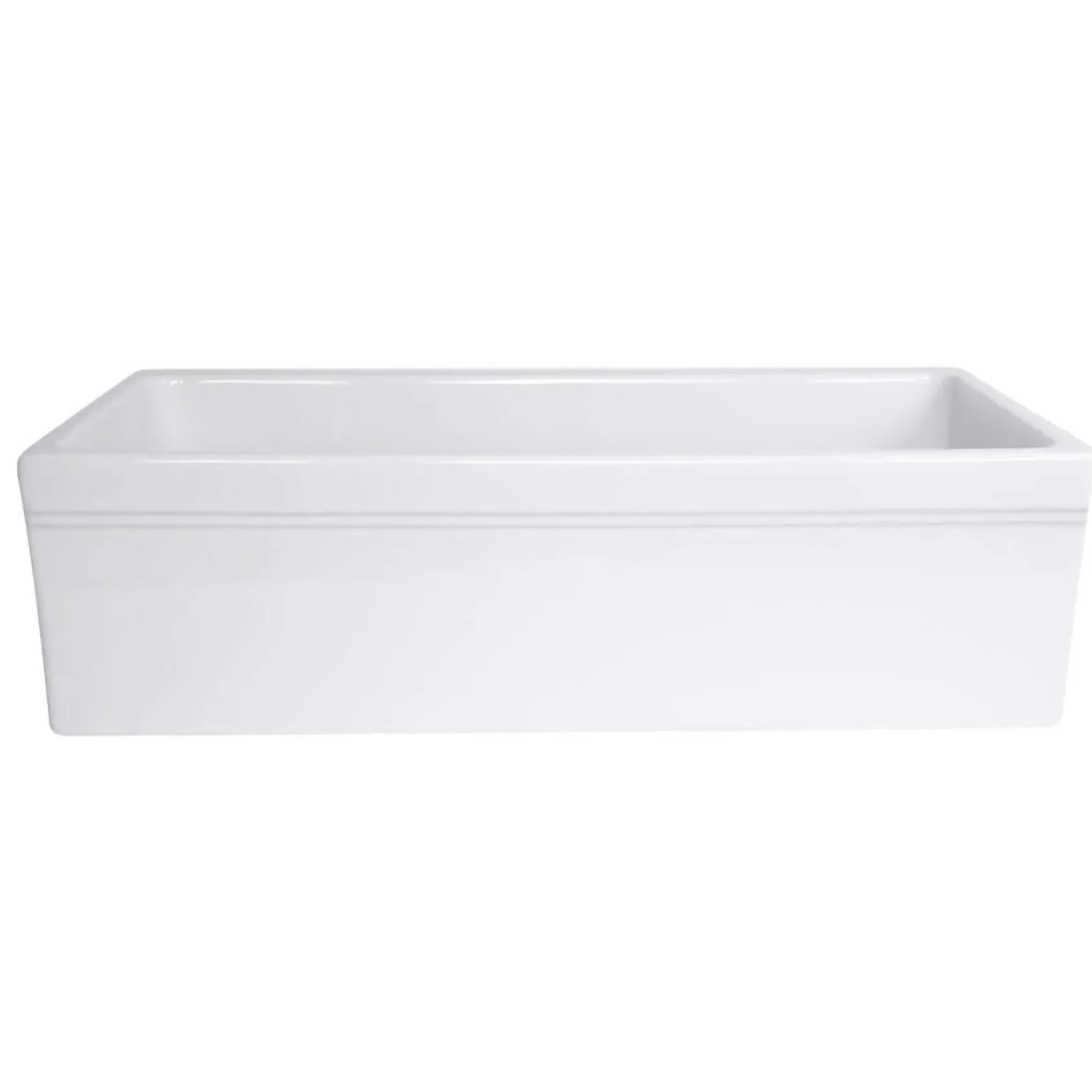 Nantucket Sinks Cape 36" Fireclay Farmhouse Sink, White, Yarmouth-36W