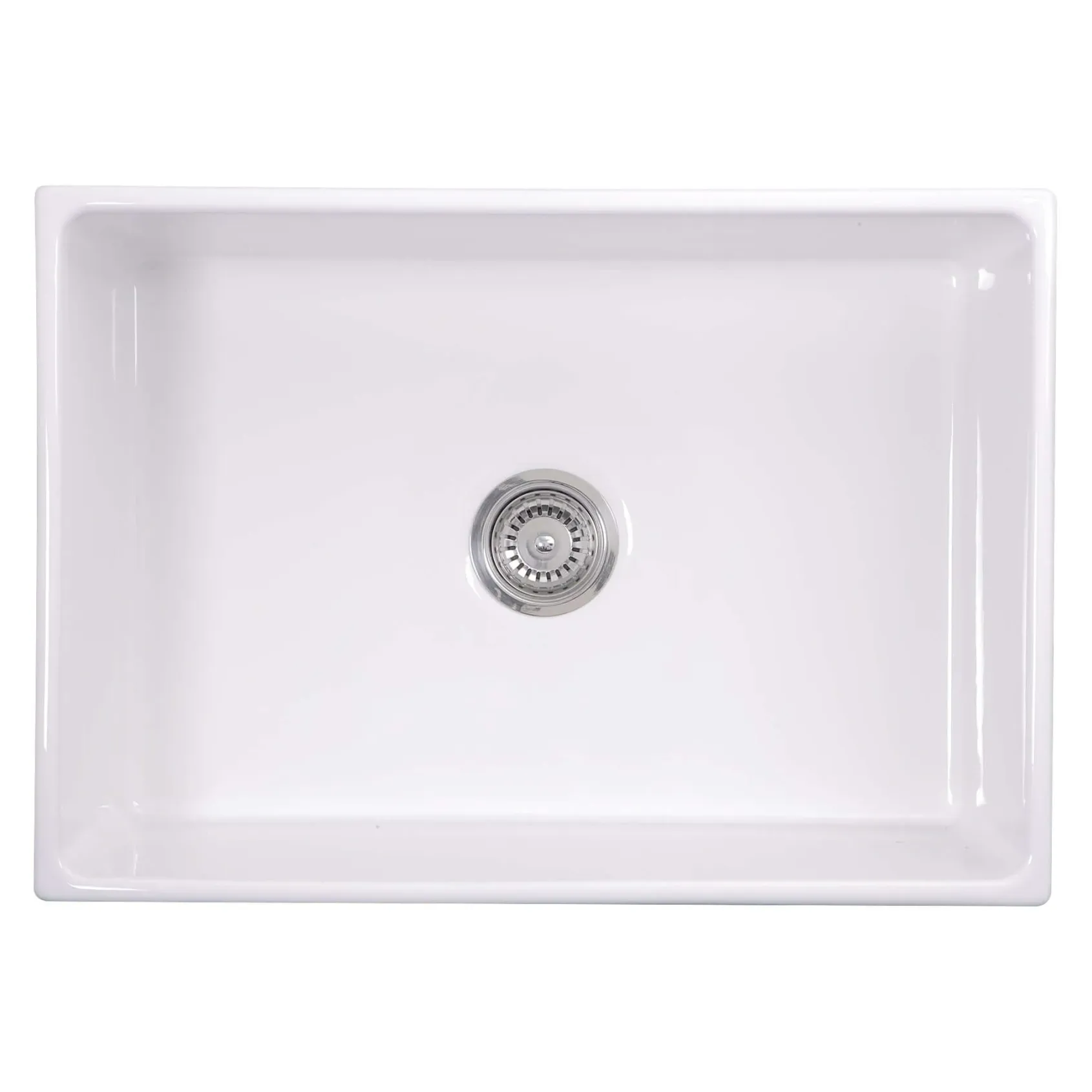 Nantucket Sinks Cape 27" Fireclay Farmhouse Sink, White, T-FCFS27