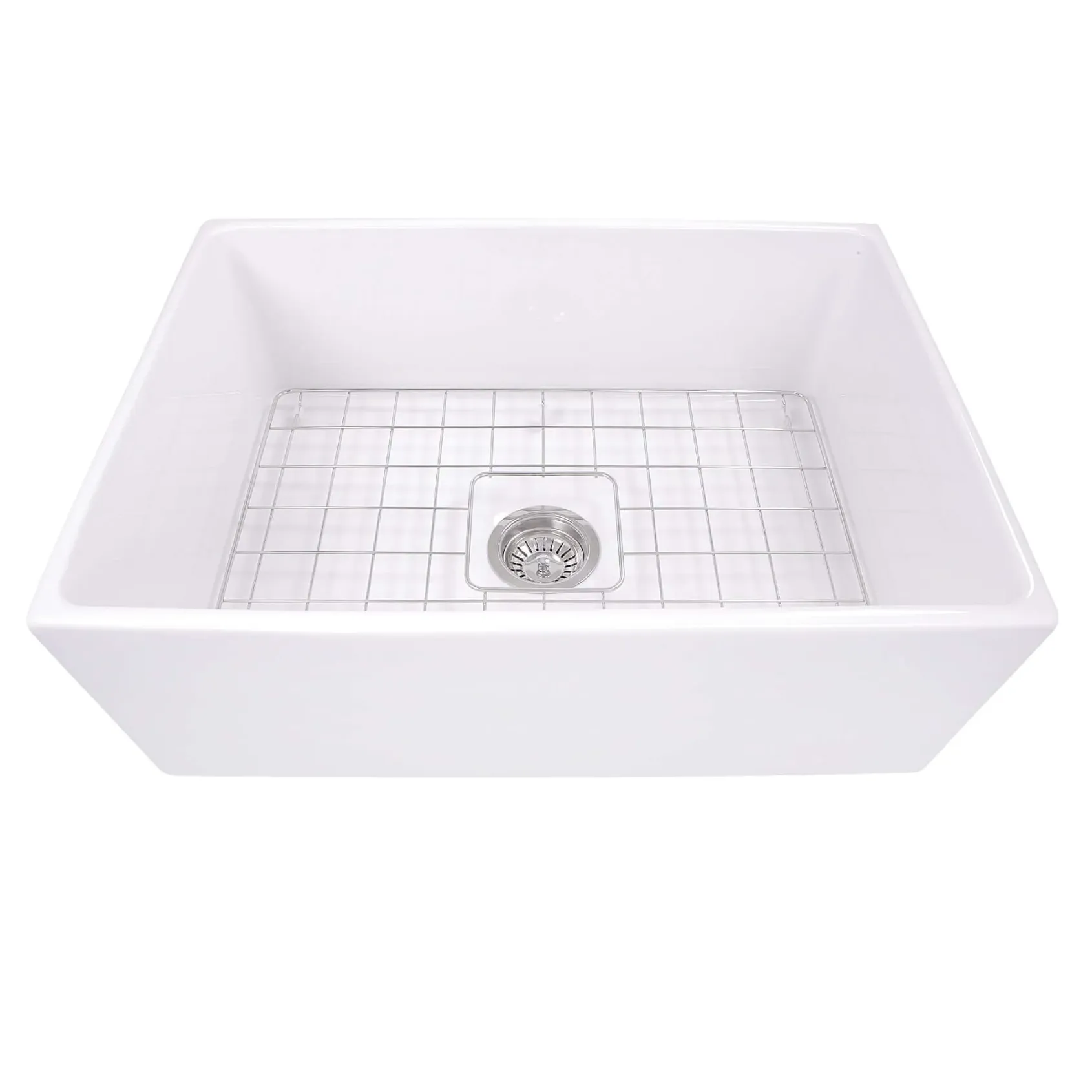 Nantucket Sinks Cape 27" Fireclay Farmhouse Sink, White, T-FCFS27