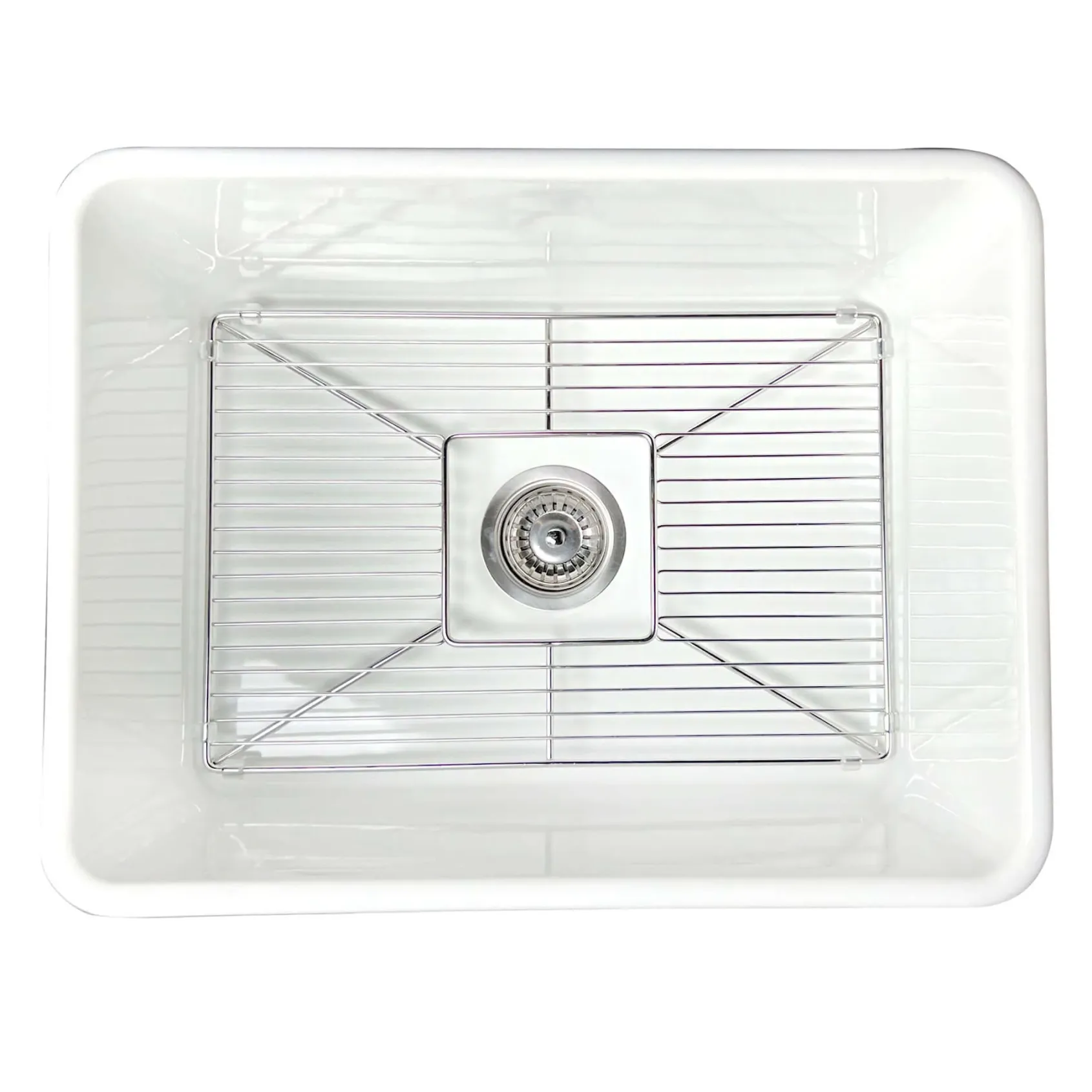 Nantucket Sinks Cape 23" Fireclay Farmhouse Sink with Accessories, White, P-FCS23