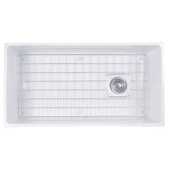 Nantucket Sinks Cape 36" Fireclay Farmhouse Sink, White, T-FCFS36