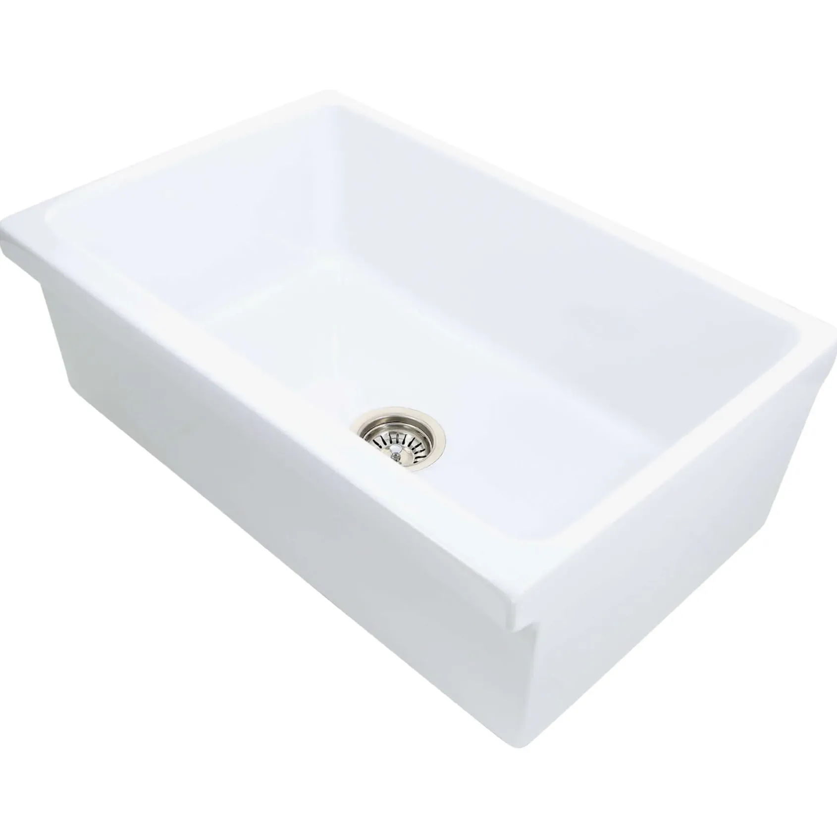 Nantucket Sinks Cape 30" Fireclay Farmhouse Sink, White, WHFCDL30