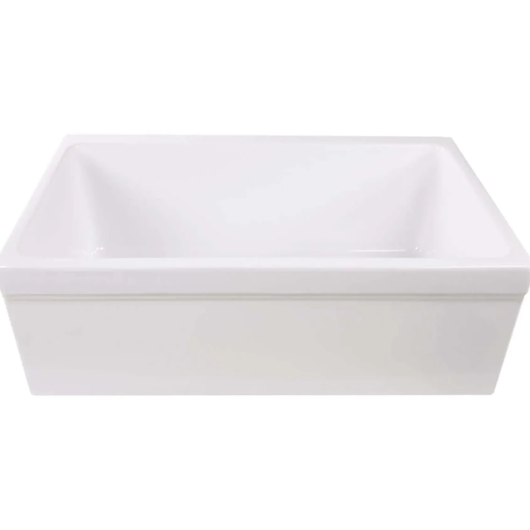 Nantucket Sinks Cape 30" Fireclay Farmhouse Sink, White, WHFCDL30