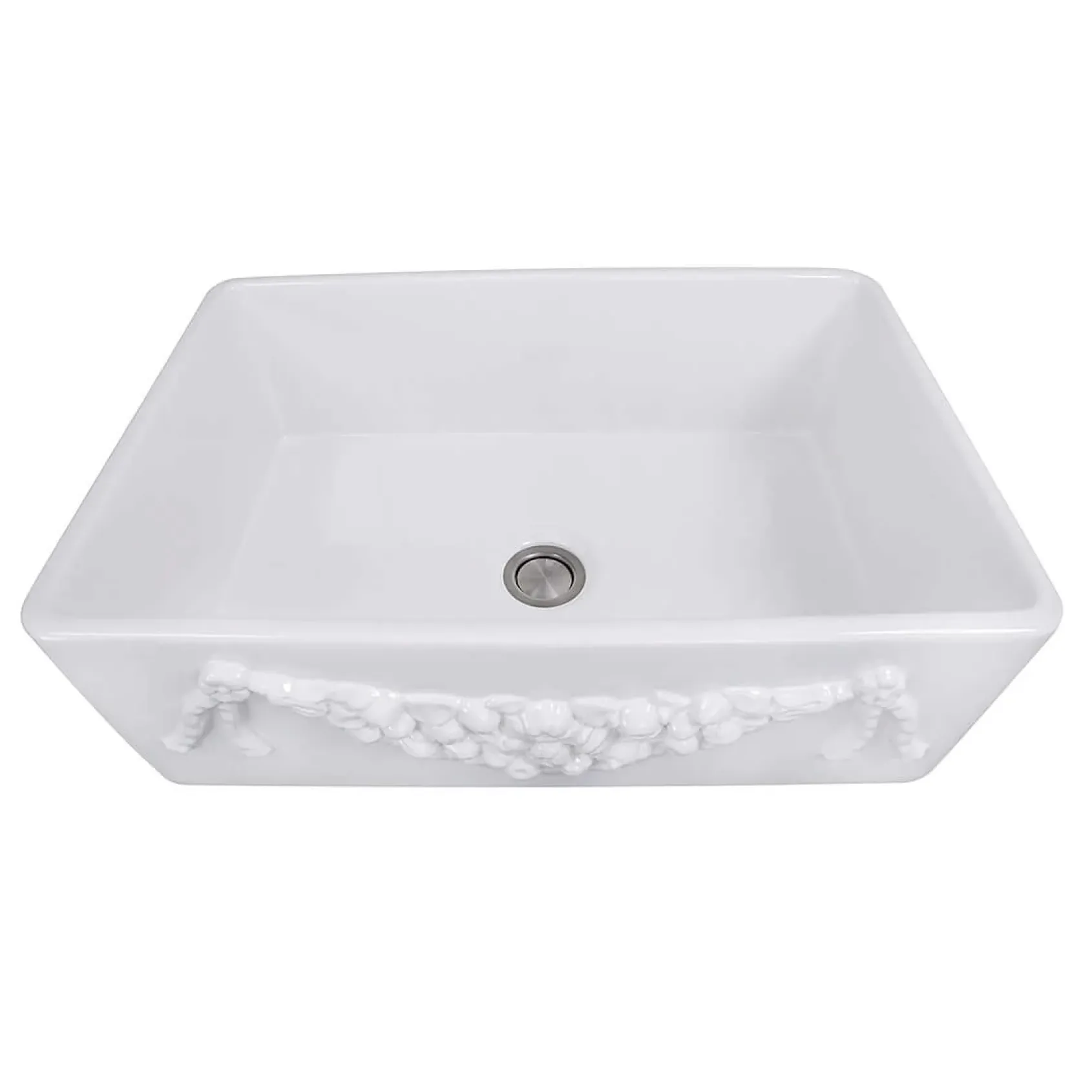 Nantucket Sinks Cape 30" Fireclay Farmhouse Sink, White, Garland-30W