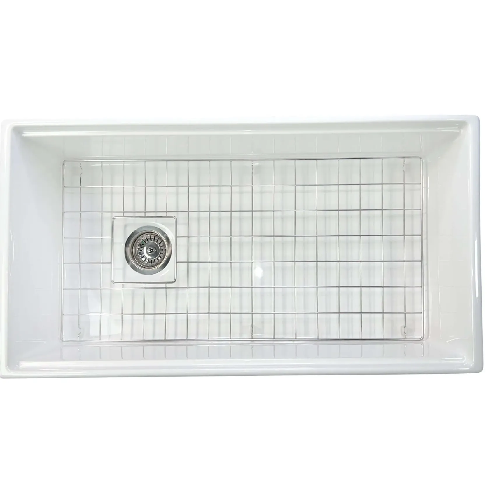 Nantucket Sinks Cape 36" Fireclay Workstation Farmhouse Sink with Accessories, White, T-PS36W