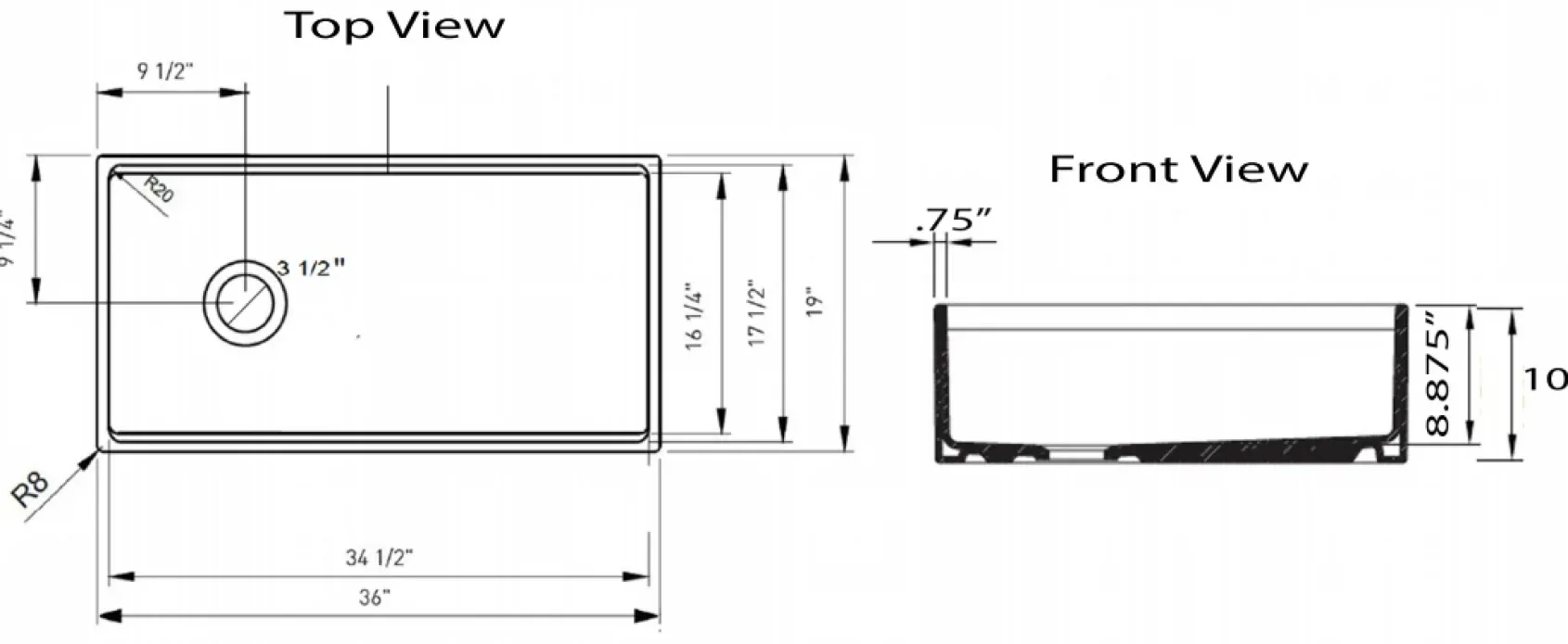 Nantucket Sinks Cape 36" Fireclay Workstation Farmhouse Sink with Accessories, White, T-PS36W