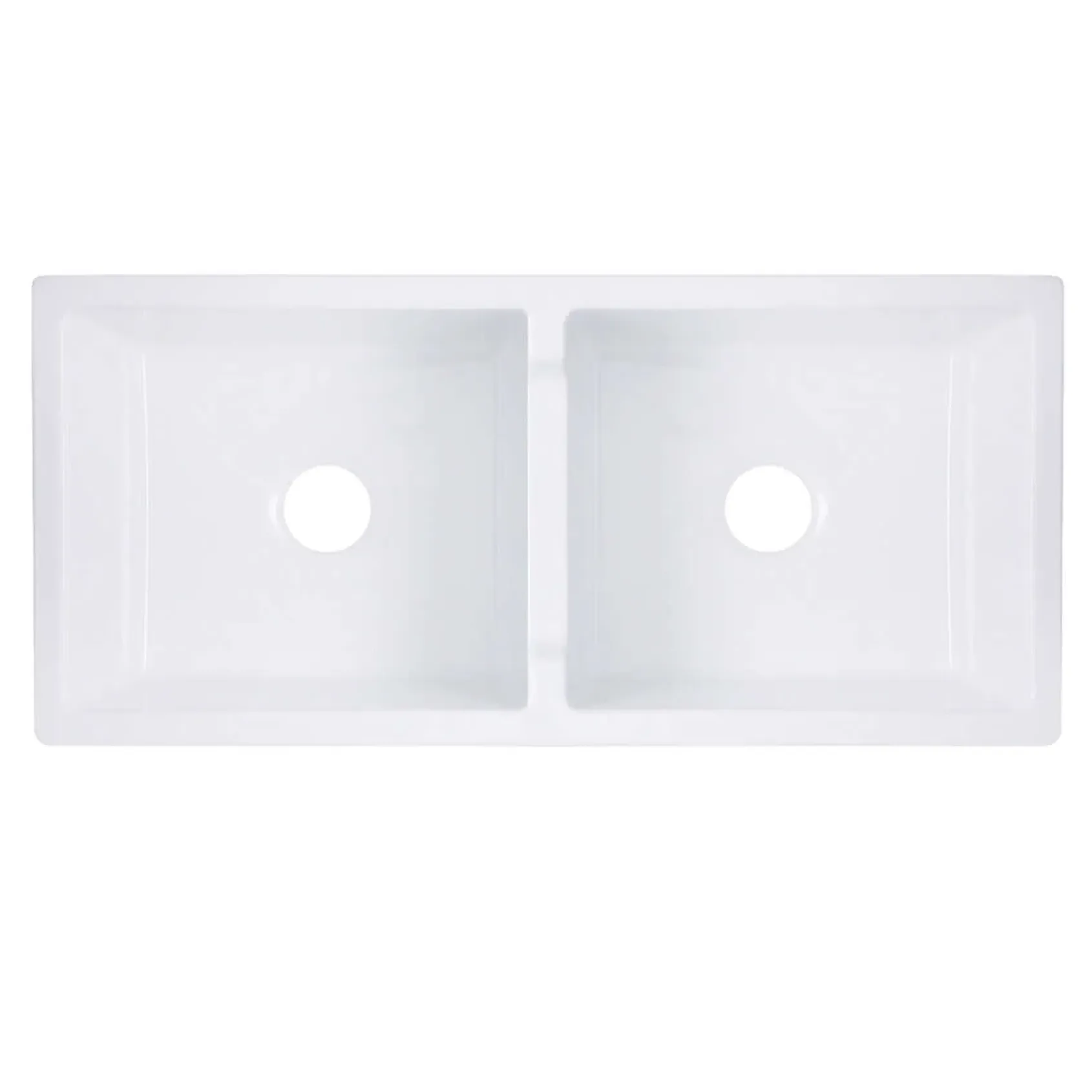 Nantucket Sinks Cape 40" Fireclay Farmhouse Sink, 50/50 Double Bowl, White, Hyannis-39-DBL