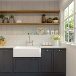 Nantucket Sinks Cape 33" Fireclay Farmhouse Sink, White, Harwich-33