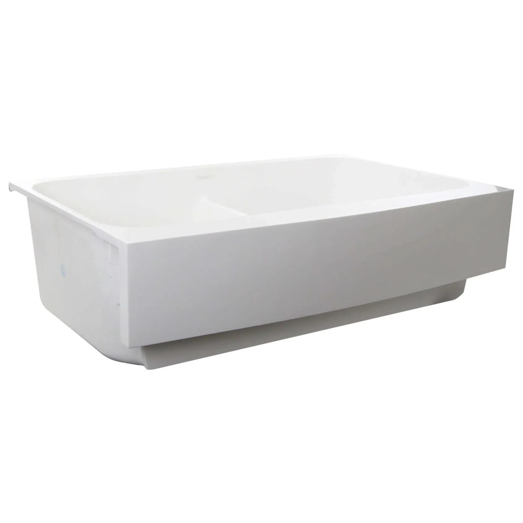 Nantucket Sinks Glacierstone 31" Retrofit Double Bowl Farmhouse Sink, White, NS-GSEZA32D
