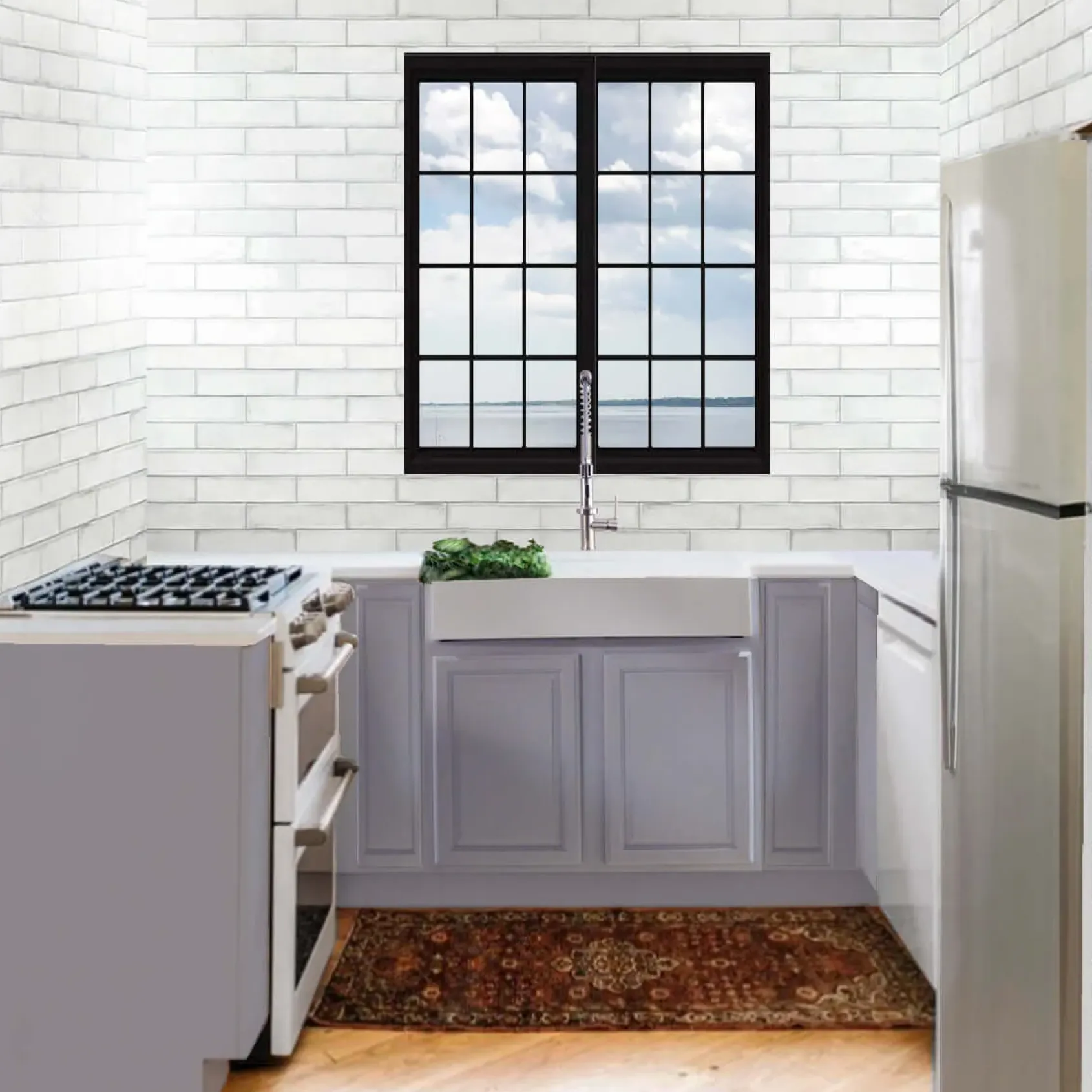 Nantucket Sinks Glacierstone 31" Retrofit Double Bowl Farmhouse Sink, White, NS-GSEZA32D