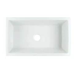 Nantucket Sinks Island 33" Fireclay Farmhouse Sink, White, ISFCW33x18SO