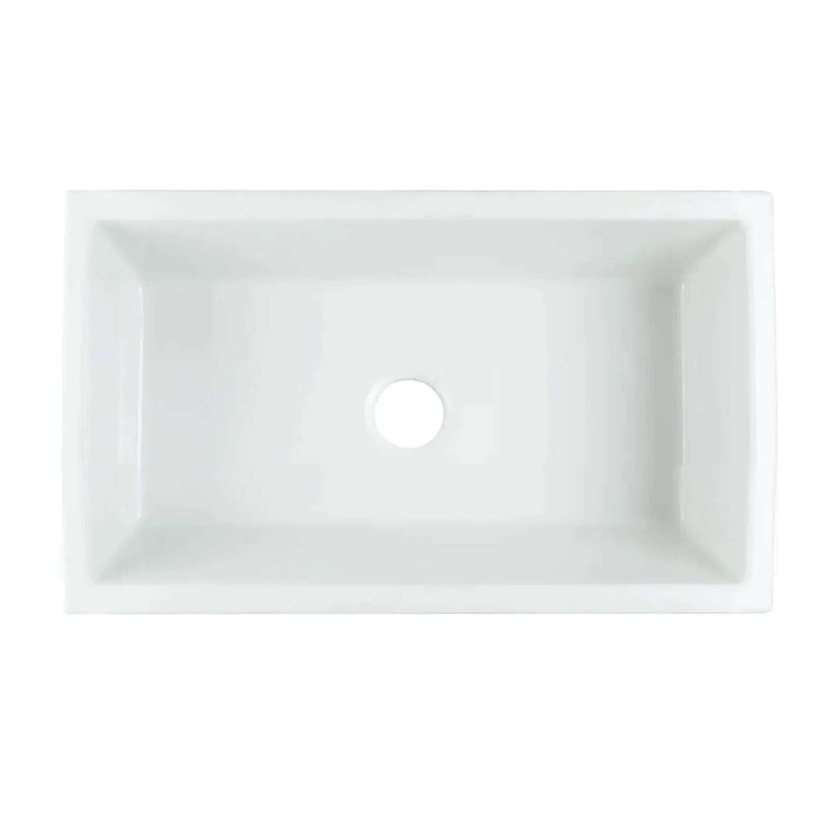 Nantucket Sinks Island 33" Fireclay Farmhouse Sink, White, ISFCW33x18SO