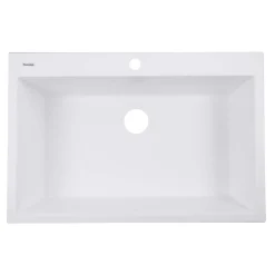Nantucket Sinks Plymouth 33" Granite Composite Kitchen Sink, White, PR3322-DM-W