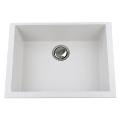 Nantucket Sinks Plymouth 24" Granite Composite Kitchen Sink, White, PR2418-W