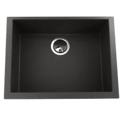 Nantucket Sinks Plymouth 24" Granite Composite Kitchen Sink, Black, PR2418-BL