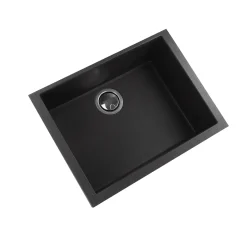 Nantucket Sinks Plymouth 24" Granite Composite Kitchen Sink, Black, PR2418-BL