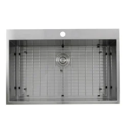 Nantucket Sinks Pro Series 33" Stainless Steel Kitchen Sink, 16 Gauge, ZR3322-S-16