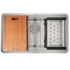 Nantucket Sinks Pro Series 30" Undermount 304 Stainless Steel Workstation Kitchen Sink with Accessories, ZR-PS-3018-16