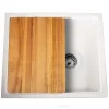 Nantucket Sinks Rockport 22" Dual Mount Granite Composite Workstation Kitchen Sink with Accessories, White, PR2219PS-W