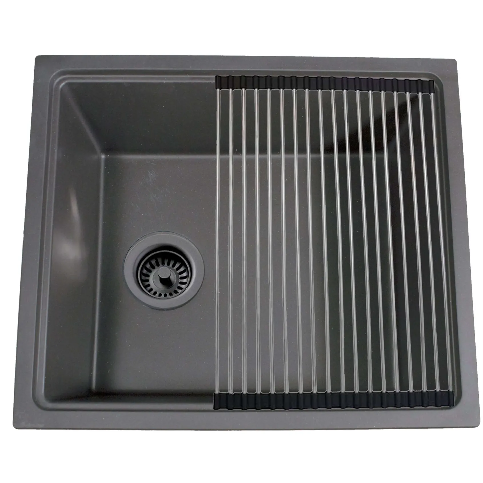 Nantucket Sinks Rockport 22" Dual Mount Granite Composite Workstation Kitchen Sink with Accessories, Titanium, PR2219PS-TI