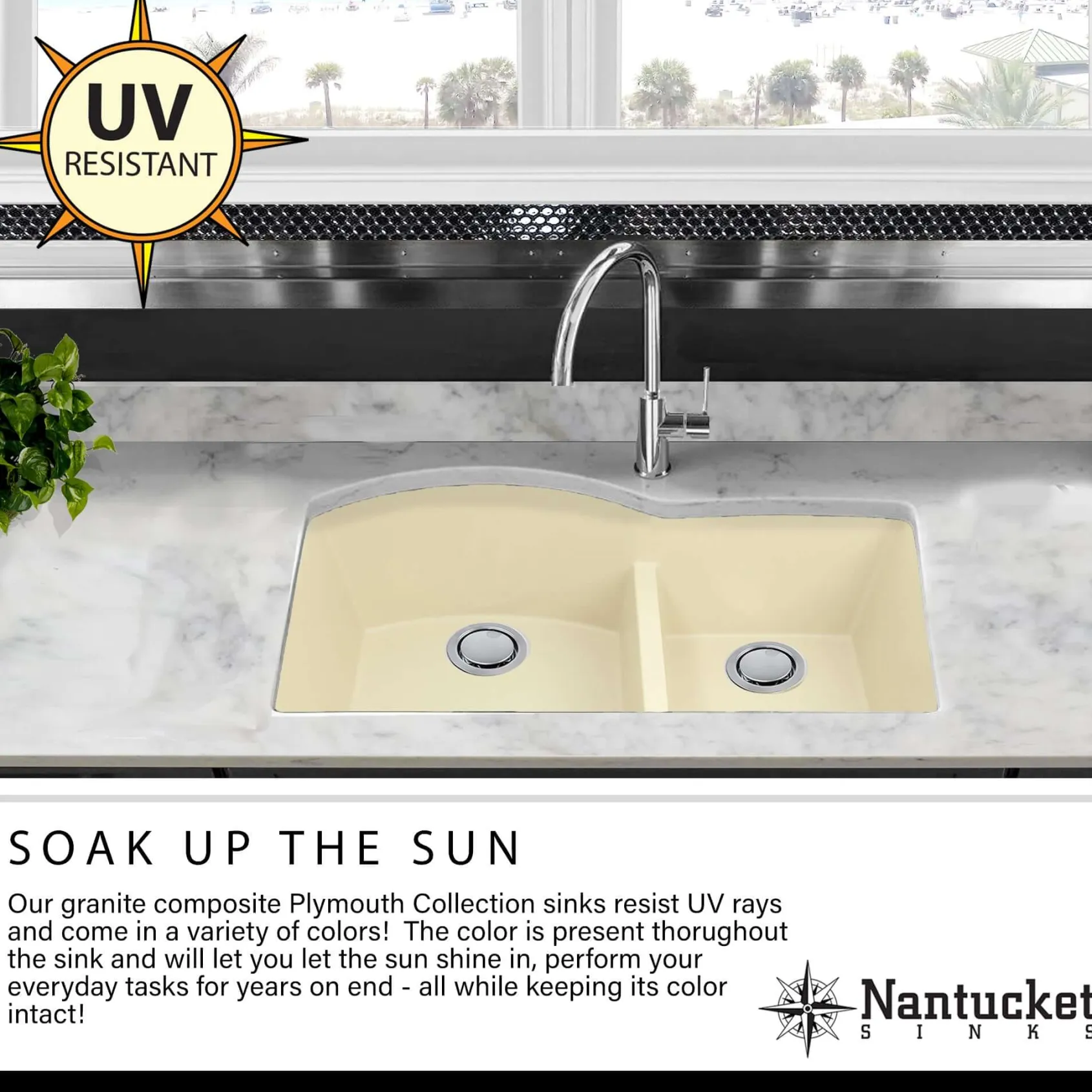 Nantucket Sinks Rockport 22" Dual Mount Granite Composite Workstation Kitchen Sink with Accessories, Titanium, PR2219PS-TI
