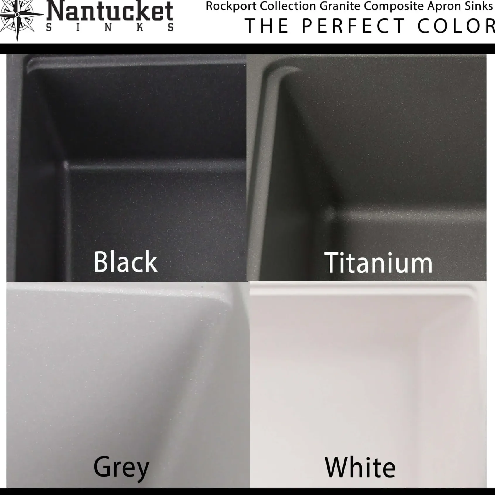 Nantucket Sinks Rockport 33" Granite Composite Workstation Farmhouse Sink with Accessories, Light Grey, PR3320-APS-G