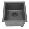 Nantucket Sinks Rockport 15" Rectangle Granite Composite Bar/Kitchen Sink with Accessories, Titanium Grey, PR1815-TI